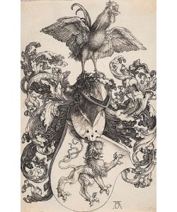 Albrecht Dürer, Das Löwenwappen mit dem Hahn. Um 1502-03