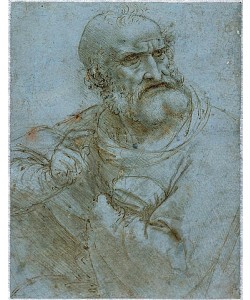 Leonardo da Vinci, Halbfigur eines Apostels. 1493-95