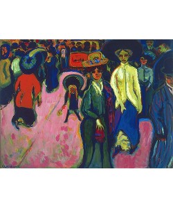 Ernst Ludwig Kirchner, Straße in Dresden. 1908 (1919 überarbeitet, Datierung auf dem Gemälde 1907)