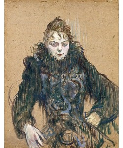 Henri de Toulouse-Lautrec, Die Frau mit der schwarzen Boa (Femme au boa noir). 1892.