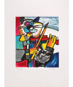 Otmar Alt Der Kunsthändler handsigniert Poster Bild Kunstdruck im Alu Rahmen