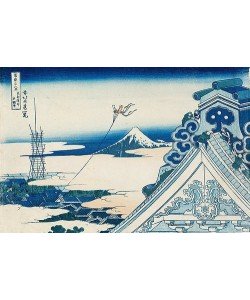 Katsushika Hokusai, Hongan-ji Tempel in Asakusa, aus der Serie '36 Ansichten des Berges Fuji'.
