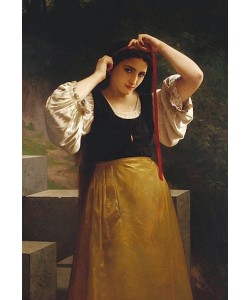William Adolphe Bouguereau, Die rote Schleife. 1869