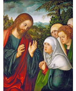 LUCAS CRANACH Der Ältere, Abschied Christi von den Frauen. Um 1520