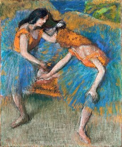 Edgar Degas, Zwei Tänzerinnen in gelben Korsagen (Deux Danseuses aux Corsages Jaunes). Um 1902