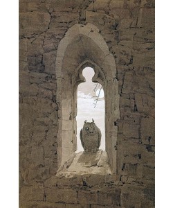 Caspar David Friedrich, Die Eule im gotischen Fenster. Um 1836
