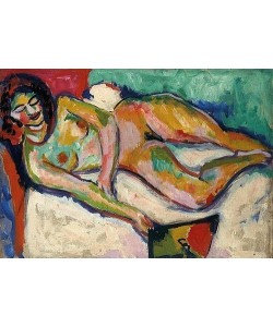 Ernst Ludwig Kirchner, Liegender Akt mit Fächer. 1909. (siehe auch verso: Bild Nr. 57286)