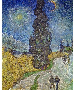 Vincent van Gogh, Landstraße mit Zypresse und Stern. 1890