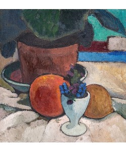 Paula Modersohn-Becker, Stillleben mit Blattpflanze und Eierbecher. Um 1905