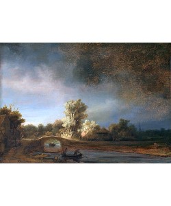 Rembrandt van Rijn, Landschaft mit einer Steinbrücke. Um 1638