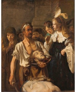 Rembrandt van Rijn (Umkreis), Salome erhält das Haupt Johannes des Täufers. Um 1640-45
