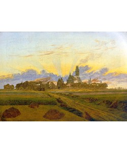 Caspar David Friedrich, Das brennende Neubrandenburg. 1835.