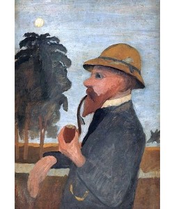 Paula Modersohn-Becker, Otto Modersohn mit Pfeife. Um 1907.