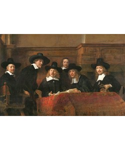 Rembrandt van Rijn, Porträt der Vorsteher der Tuchmacherzunft in Amsterdam. 1662