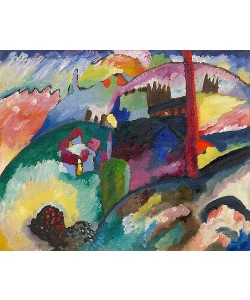 Wassily Kandinsky, Landschaft mit Fabrikschornstein. 1910