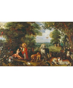 JAN BRUEGHEL DER ÄLTERE, Das Paradies.