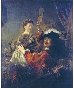 Rembrandt van Rijn, Selbstbildnis mit Saskia. Um 1635