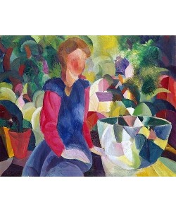 August Macke, Mädchen mit Fischglas. 1914