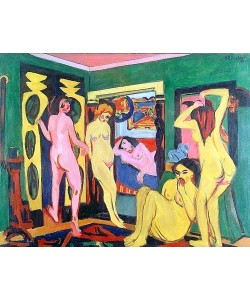 Ernst Ludwig Kirchner, Badende im Raum. 1909/10 - Überarbeitung nach 1925
