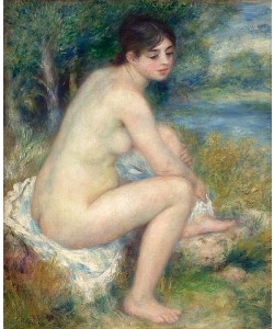 Pierre-Auguste Renoir, Badende, sich den Fuß abtrocknend. 1883