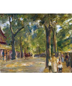 Max Liebermann, Die große Seestraße in Wannsee mit Spaziergängern.