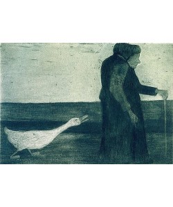 Paula Modersohn-Becker, Die Frau mit der Gans. Um 1900
