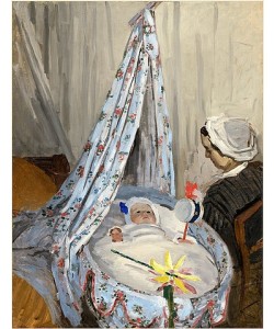 Claude Monet, Die Wiege - Camille mit dem Sohn des Künstlers Jean. 1867