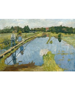 Otto Modersohn, Melker auf dem Steg. Um 1907