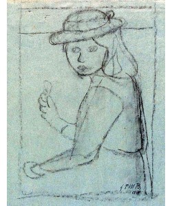 Paula Modersohn-Becker, Mädchen mit Blume. Um 1902