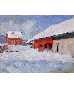 Claude Monet, Les Maisons rouges à Björnegaard (Norvege) / Norwegen. Die roten Häuser in Björnegaard. 1895.