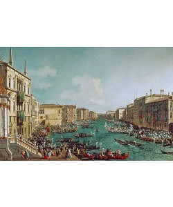 Canaletto (Giovanni Antonio Canal), Regatta auf dem Canale Grande vor dem Palais Ca'Foscari. Um 1740