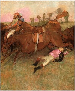 Edgar Degas, Szene vom Steeplechase: Der gefallene Jockey. 1866, überarbeitet 1880-1881 und ca. 1897.