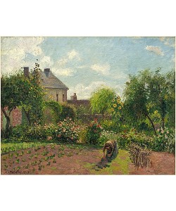 Camille Pissarro, Camille,Pissarro,French,1830,1903,Artist's,Garden,Eragny,1898,oil,canvas,Camille Pissarro,Camille Pissarro, French (1830-1903), The Artist's Garden at Eragny, 1898, oil on canvas