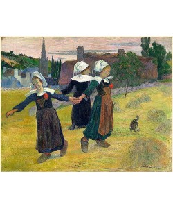 Paul Gauguin, Tanzende bretonische Mädchen, Pont-Aven. 1888.