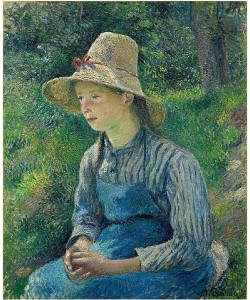 Camille Pissarro, Bauernmädchen mit Strohhut. 1881