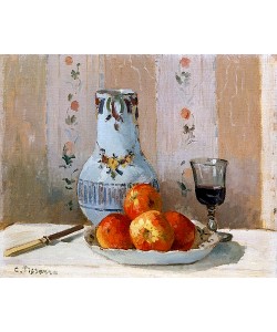 Camille Pissarro, Stillleben mit Äpfeln und Krug. 1872