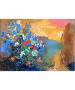 Odilon Redon, Ophelia zwischen Blumen. Um 1905-08