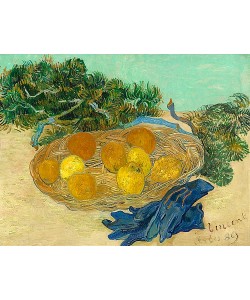 Vincent van Gogh, Stillleben mit Orangen, Zitronen und blauen Handschuhen. 1889