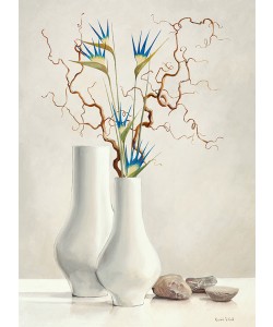 Karin v.d. Valk, WEIDENZWEIGE MIT BLAUEN BLUMEN