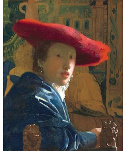 Jan Vermeer van Delft, Mädchen mit rotem Hut. Um 1665/66