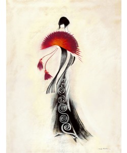 Marilyn Robertson, DAME MIT ROTEM FÄCHER I