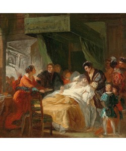 François Guillaume Ménageot, Der Tod Leonardo da Vincis in den Armen von Franz I. Um 1781