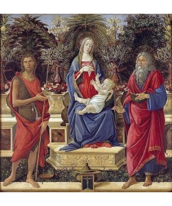 Sandro Botticelli, Thronende Maria mit dem Kinde und Heiligen. 1485.