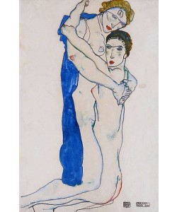 Egon Schiele, Freundin, Rosa-Blau. 1913