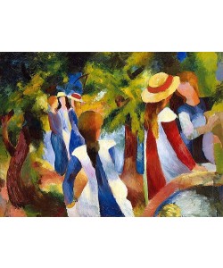 August Macke, Mädchen unter Bäumen. 1914