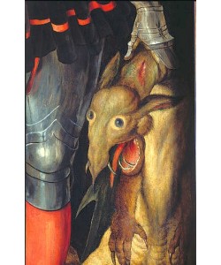 Albrecht Dürer, Drachenkopf. Ausschnitt aus der linken Tafel des Paumgartner Altars.