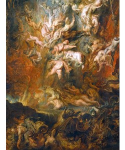 Peter Paul Rubens, Höllensturz der Verdammten. Detail mitte unten.