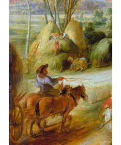 Peter Paul Rubens, Landschaft mit Regenbogen. Detail links unten: Pferdegespann.