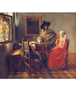 Jan Vermeer van Delft, Das Glas Wein. Um 1660/61