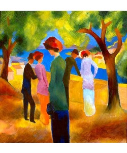 August Macke, Dame in grüner Jacke. 1913